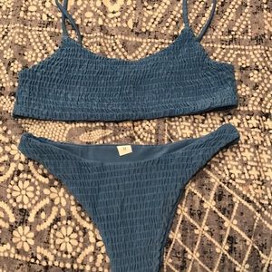 blue bathing suit that is comfy and stylish!